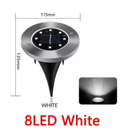 Luminaire Extérieur solaire encastré 8/20 LED blanc chaud pour jardin et pelouse - Luminous Place