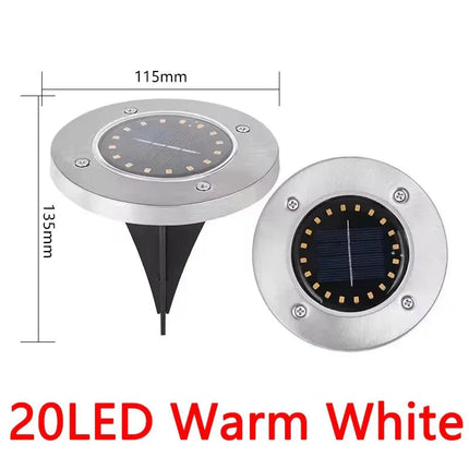 Luminaire Extérieur solaire encastré 8/20 LED blanc chaud pour jardin et pelouse - Luminous Place