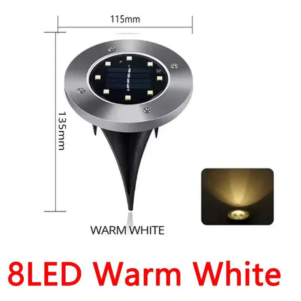 Luminaire Extérieur solaire encastré 8/20 LED blanc chaud pour jardin et pelouse - Luminous Place