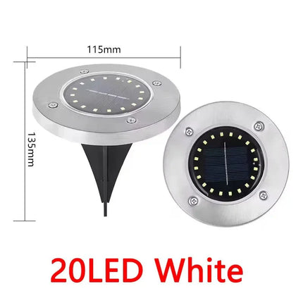 Luminaire Extérieur solaire encastré 8/20 LED blanc chaud pour jardin et pelouse - Luminous Place