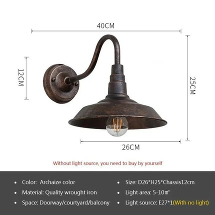 Luminaire Extérieur Applique Murale Rétro Étanche en Fer pour Jardin et Villa - Luminous Place