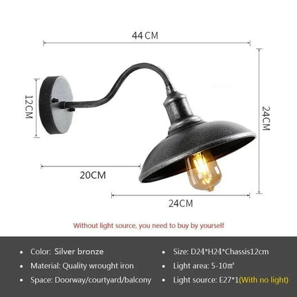 Luminaire Extérieur Applique Murale Rétro Étanche en Fer pour Jardin et Villa - Luminous Place