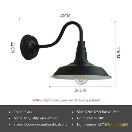 Luminaire Extérieur Applique Murale Rétro Étanche en Fer pour Jardin et Villa - Luminous Place