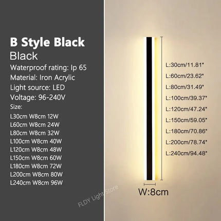 Luminaire Extérieur Applique Murale Minimaliste en Métal, Lumière Blanche Chaude, Étanche IP65 - Luminous Place