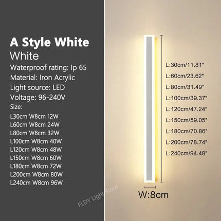 Luminaire Extérieur Applique Murale Minimaliste en Métal, Lumière Blanche Chaude, Étanche IP65 - Luminous Place