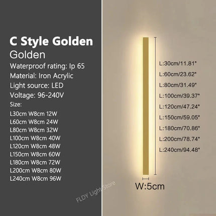 Luminaire Extérieur Applique Murale Minimaliste en Métal, Lumière Blanche Chaude, Étanche IP65 - Luminous Place