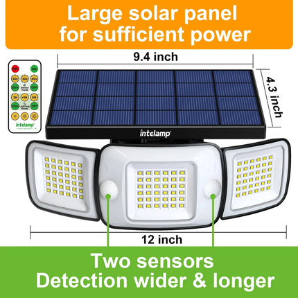 Luminaire Extérieur Solaire LED avec Capteur de Mouvement IP65, Design Moderne - Luminous Place