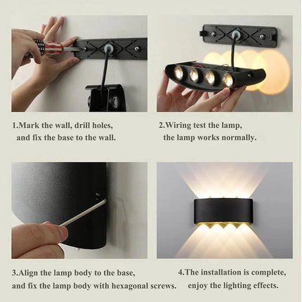 Luminaire Extérieur LED IP65 en alliage d’aluminium, lumière chaude ou blanche, design moderne - Luminous Place