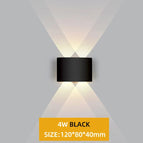 Noir 4W / Lumière blanche 6000K|Étanche - Alliage d'aluminium