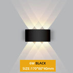 Noir 6W / Lumière chaude 3000K|Étanche - Alliage d'aluminium