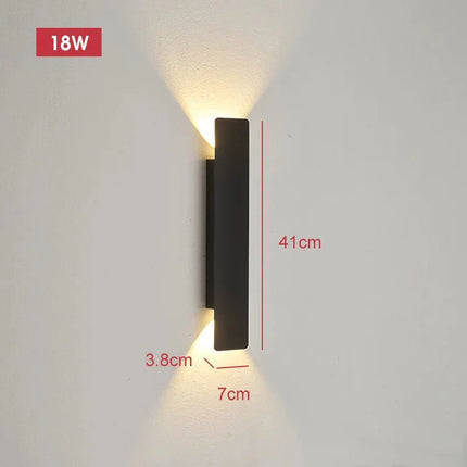 Luminaire Extérieur Applique Murale LED 18W Aluminium Noir Étanche - Luminous Place