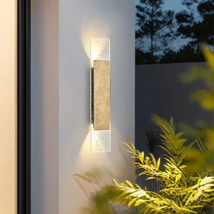 Luminaire Extérieur LED 18W IP65 en Pierre Naturelle pour Porche et Mur - Luminous Place