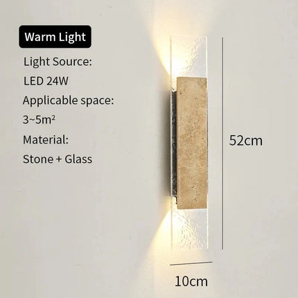 Luminaire Extérieur LED 18W IP65 en Pierre Naturelle pour Porche et Mur - Luminous Place