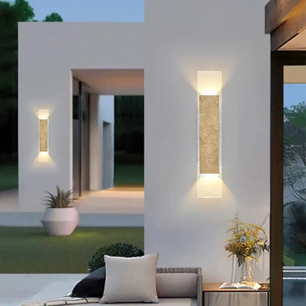 Luminaire Extérieur LED 18W IP65 en Pierre Naturelle pour Porche et Mur - Luminous Place