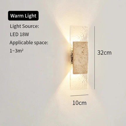 Luminaire Extérieur LED 18W IP65 en Pierre Naturelle pour Porche et Mur - Luminous Place