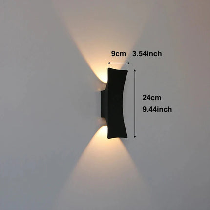 Luminaire Extérieur LED 12W en Aluminium Étanche Double Éclairage Haut/Bas pour Jardin et Porche AC110V/220V - Luminous Place