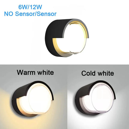Luminaire Extérieur LED avec capteur de mouvement, lumière chaude et froide, 6/12W, IP66 - Luminous Place