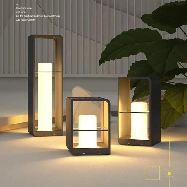 Luminaire Extérieur LED en marbre IP65, lumière blanche chaude, acier inoxydable - Luminous Place