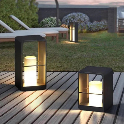Luminaire Extérieur LED en marbre IP65, lumière blanche chaude, acier inoxydable - Luminous Place