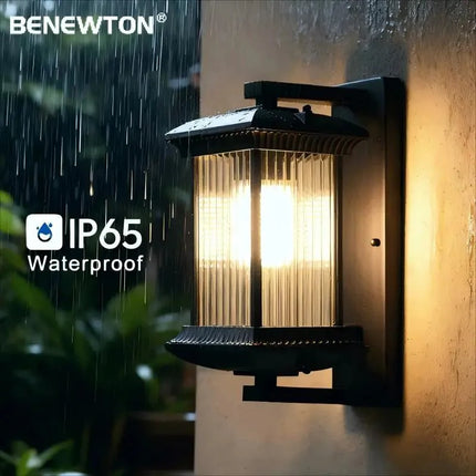 Luminaire Extérieur Vintage en Aluminium Noir, LED Warm Light IP65 Étanche - Luminous Place