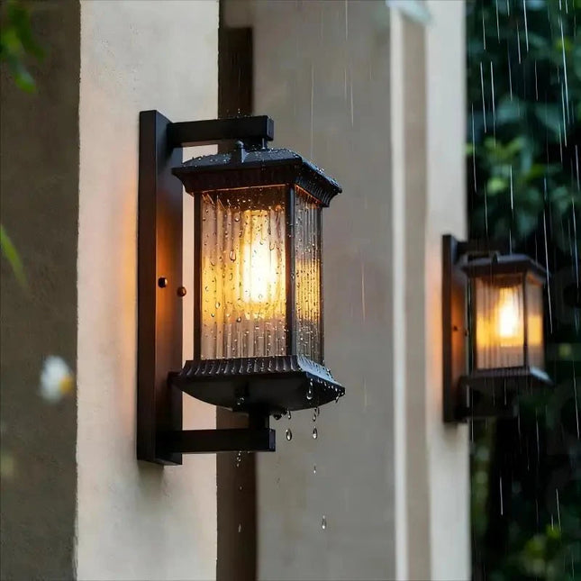 Luminaire Extérieur Vintage en Aluminium Noir, LED Warm Light IP65 Étanche - Luminous Place