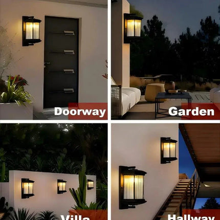 Luminaire Extérieur Vintage en Aluminium Noir, LED Warm Light IP65 Étanche - Luminous Place