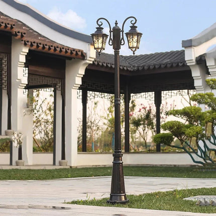 Luminaire Extérieur Lampadaire Villa Style Européen Étanche Double Tête 230 cm - Luminous Place