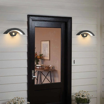 Luminaire Extérieur Applique Murale Moderne 24W Noir avec Capteur et Lumière Chaude 3000K - Luminous Place