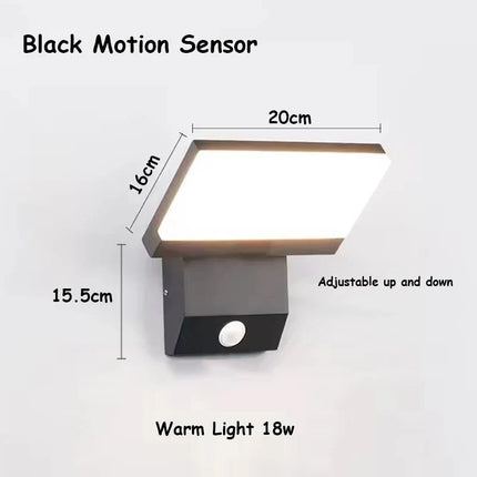 Luminaire Extérieur LED IP65 Étanche Pliable avec Capteur, Lumière Chaude Moderne - Luminous Place