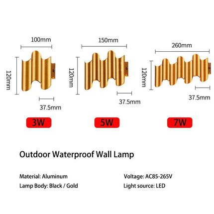 Luminaire Extérieur Applique Murale Moderne en Aluminium Noir IP65 - Luminous Place
