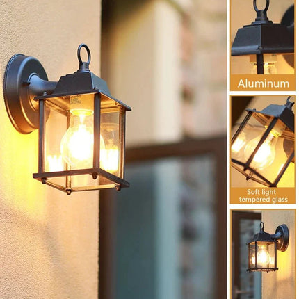 Luminaire Extérieur Vintage E27 en Aluminium et Verre Trempé, Style Européen - Luminous Place