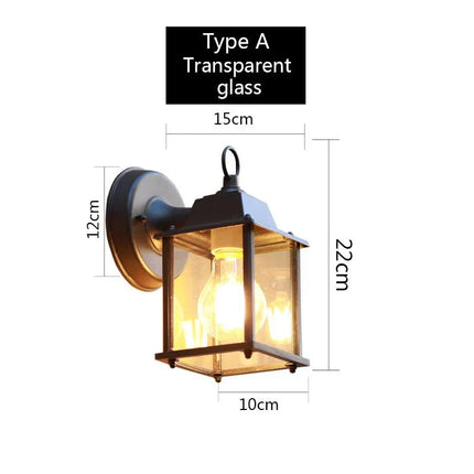 Luminaire Extérieur Vintage E27 en Aluminium et Verre Trempé, Style Européen - Luminous Place