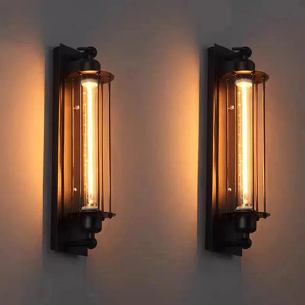 Luminaire Extérieur Applique Murale Industrielle en Fer Noir LED Loft Vintage - Luminous Place