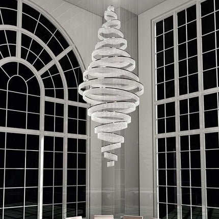 Lustre LED en cristal chromé Art Déco pour escalier, éclairage intérieur premium