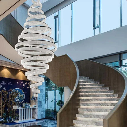 Lustre LED en cristal chromé Art Déco pour escalier, éclairage intérieur premium