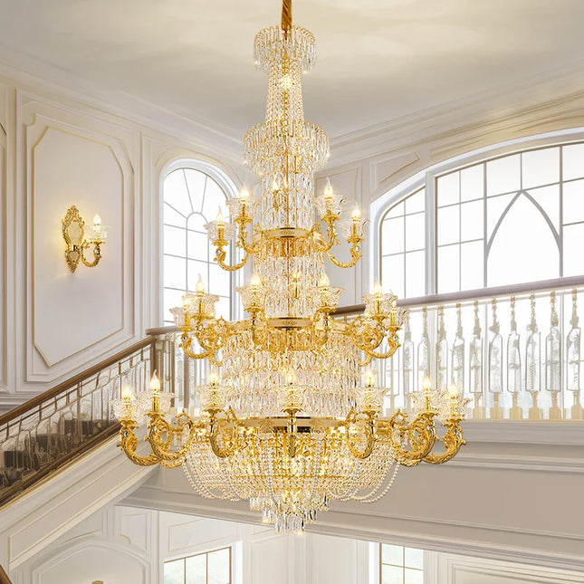 Lustre en cristal européen moderne, lumière suspendue pour salon et hôtel