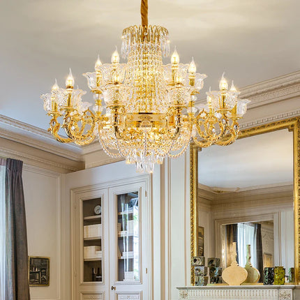 Lustre en cristal européen moderne, lumière suspendue pour salon et hôtel