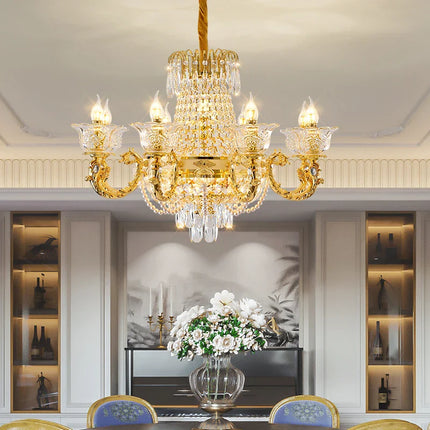 Lustre en cristal européen moderne, lumière suspendue pour salon et hôtel