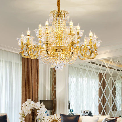 Lustre en cristal européen moderne, lumière suspendue pour salon et hôtel