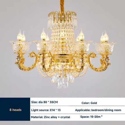 Lustre en cristal européen moderne, lumière suspendue pour salon et hôtel