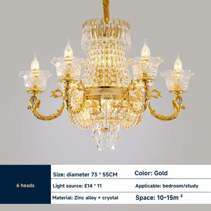 Lustre en cristal européen moderne, lumière suspendue pour salon et hôtel