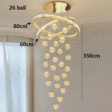 Lustre en cristal moderne pour salon, hall et loft, éclairage cosy à intensité variable