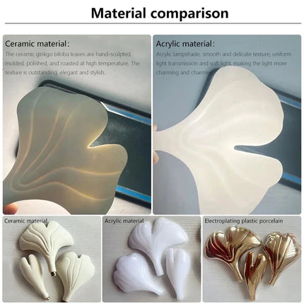Lustre Ginkgo Feuille en Cristal pour Escalier et Hall Luxueux