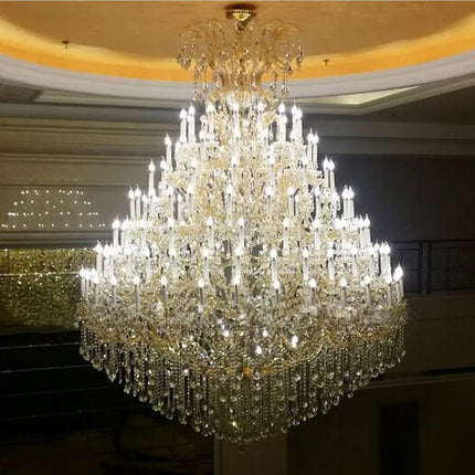 Lustre moderne en cristal à LED forme bougie pour hall et salon