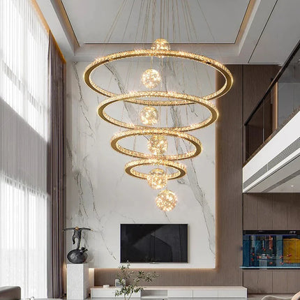 Lustre moderne en cristal nordique à lumière LED pour salon élégant