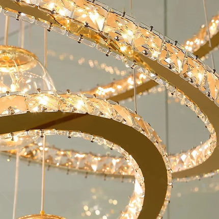 Lustre moderne en cristal nordique à lumière LED pour salon élégant