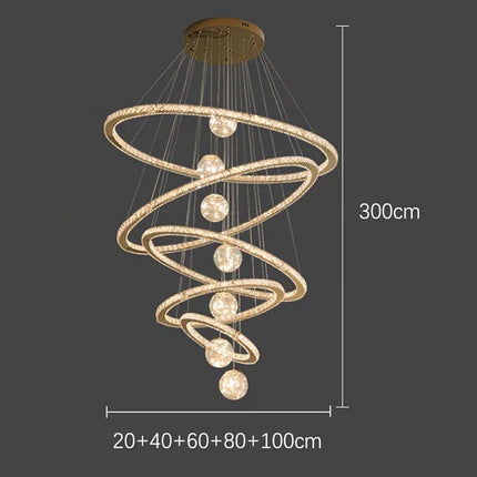 Lustre moderne en cristal nordique à lumière LED pour salon élégant