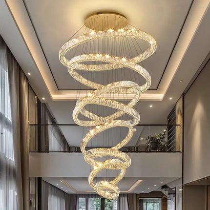 Lustre suspendu moderne en cristal pour salon et salle à manger, lumière chaude réglable