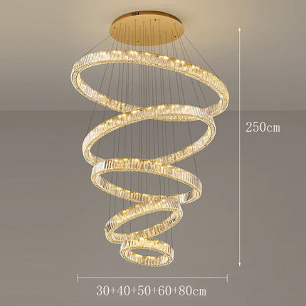 Lustre suspendu moderne en cristal pour salon et salle à manger, lumière chaude réglable