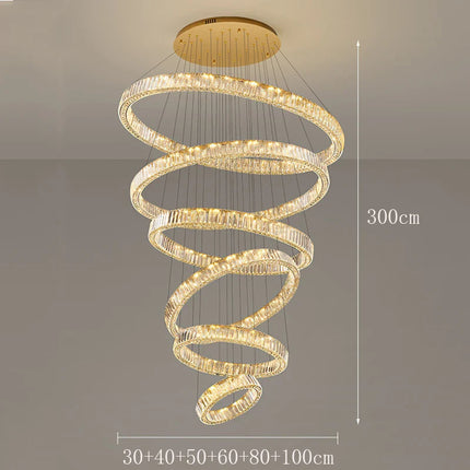 Lustre suspendu moderne en cristal pour salon et salle à manger, lumière chaude réglable